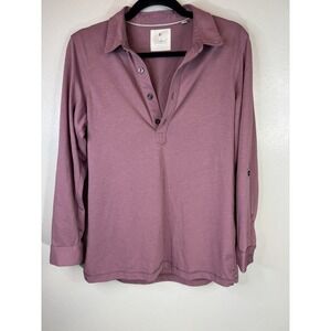 Linksoul Womens Roll Up Mauve Long Sleeve Shirt Size Large